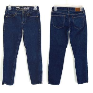 Madewell Denim Dark Skinny Crop Jeans Ankle Zipper